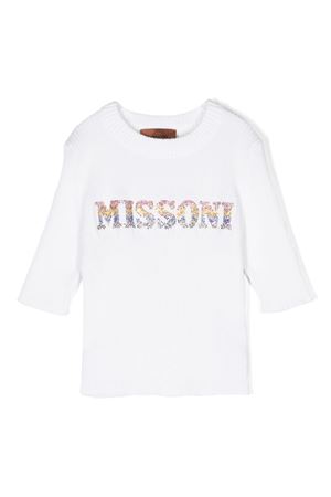 maglia in cotone bianco MISSONI KIDS | MU9A41X0007100MC